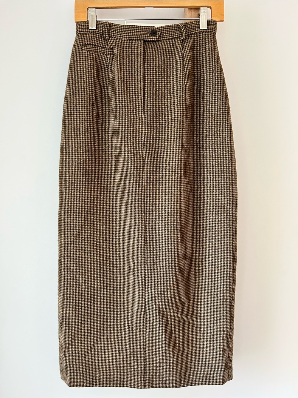 Ralph Lauren Wool Houndstooth Pencil Skirt